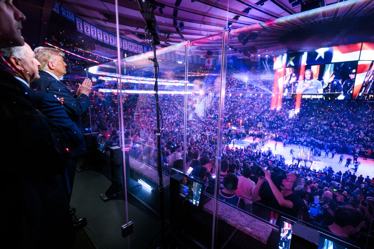 President Donald J. Trump attends Game 3 of the NBA finals between the New York Knicks and the San Antonio Spurs, Monday, June 8, 2026, at Madison Square Garden in New York City. (Official White House Photo by Daniel Torok)