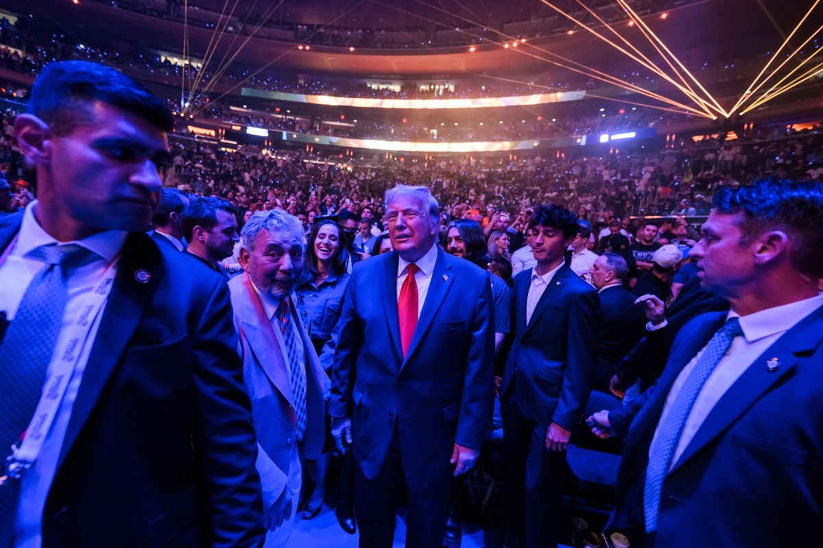 President Donald J. Trump attends Game 3 of the NBA finals between the New York Knicks and the San Antonio Spurs, Monday, June 8, 2026, at Madison Square Garden in New York City. (Official White House Photo by Daniel Torok)