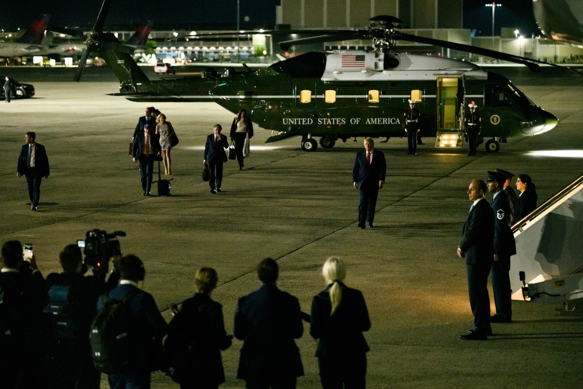 President Donald J. Trump disembarks Marine One at John F. Kennedy International Airport, after attending the NBA Finals in New York City, Tuesday, June 9, 2026. (Official White House Photo by Joyce N. Boghosian)