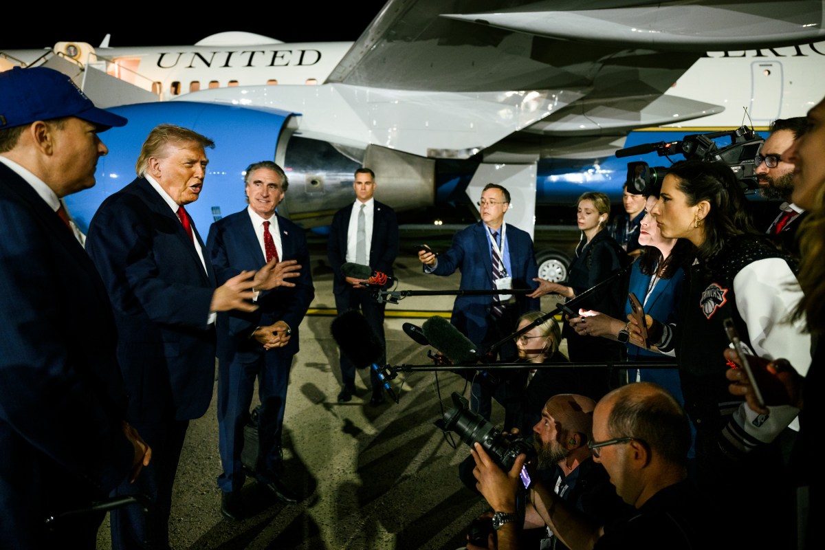 President Donald J. Trump speaks with members of the media before boarding Air Force One at John F. Kennedy International Airport, after attending the NBA Finals in New York City, Tuesday, June 9, 2026. (Official White House Photo by Joyce N. Boghosian)