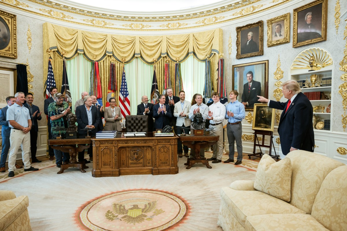 President Donald J. Trump signs a proclamation to restore commercial fishing access in the Pacific, advancing the America First Fishing Policy, Thursday, June 11, 2026, in the Oval Office. (Official White House Photo by Joyce N. Boghosian)