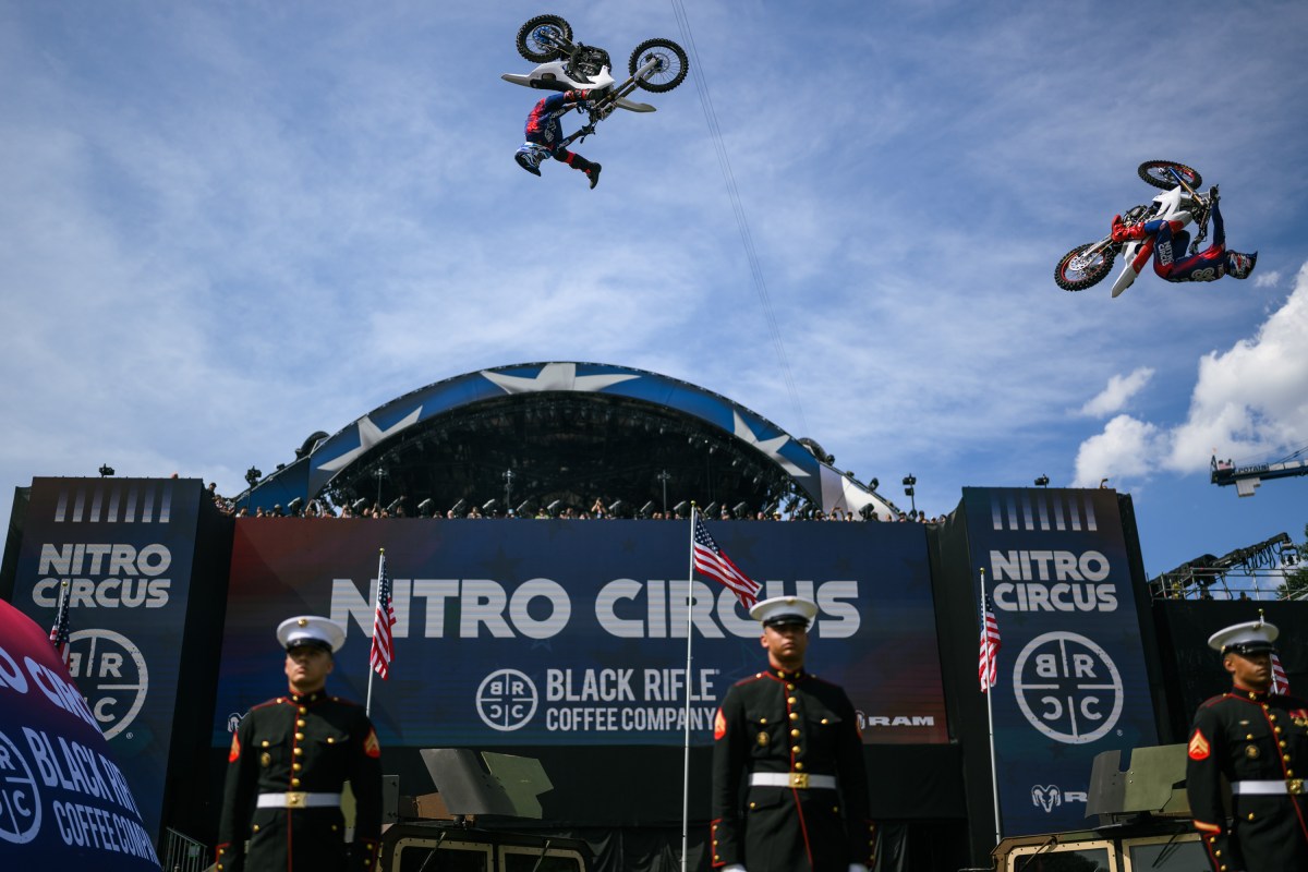 Travis Pastrana and members of the Nitro Circus team perform motorcycle stunts on the South Lawn of the White House ahead of UFC Freedom 250, Saturday, June 13, 2026. (Official White House Photo by Daniel Torok)