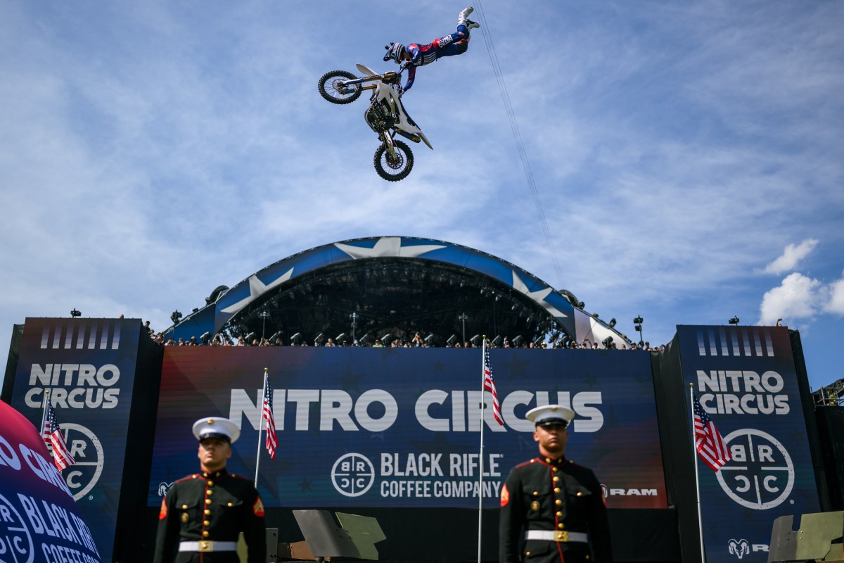Travis Pastrana and members of the Nitro Circus team perform motorcycle stunts on the South Lawn of the White House ahead of UFC Freedom 250, Saturday, June 13, 2026. (Official White House Photo by Daniel Torok)