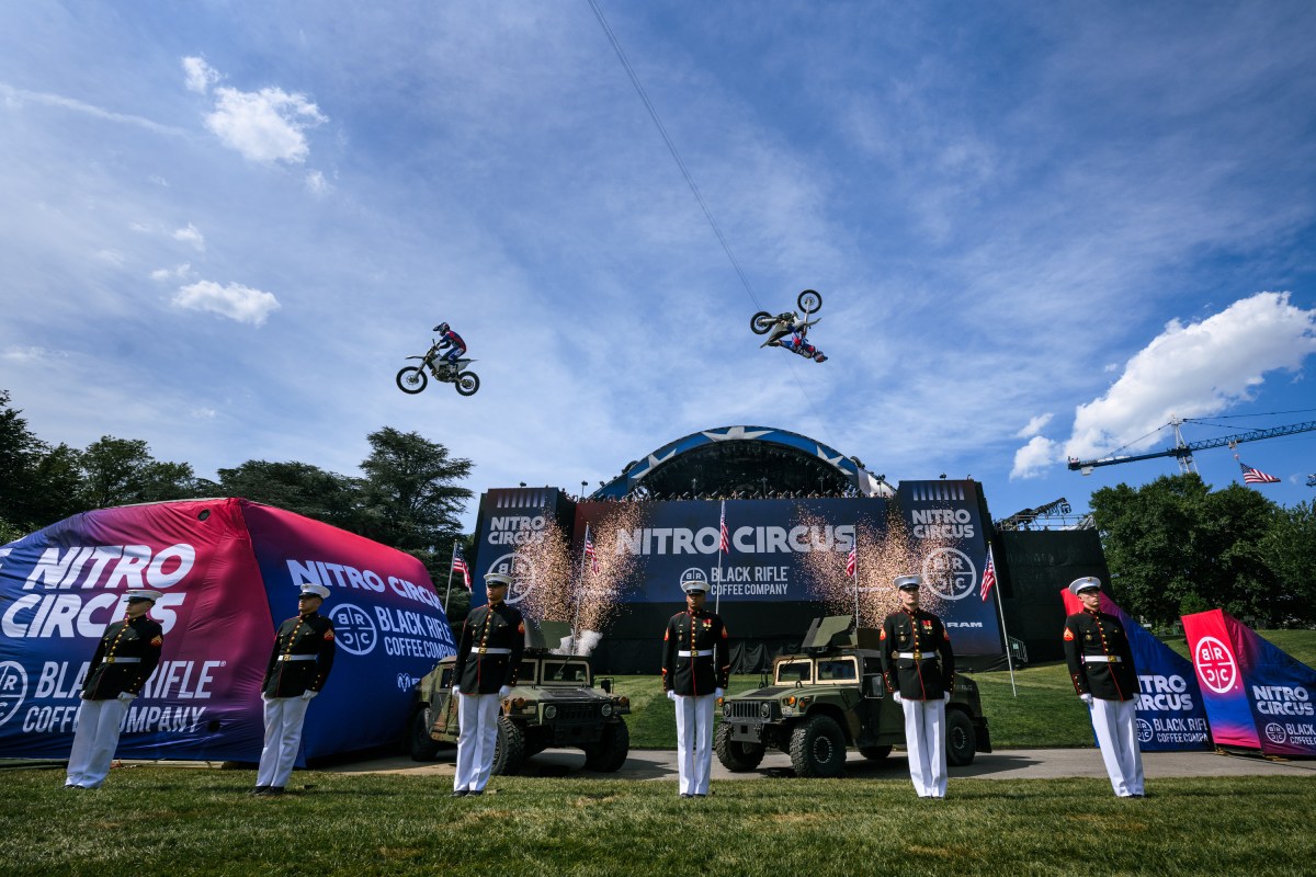Travis Pastrana and members of the Nitro Circus team perform motorcycle stunts on the South Lawn of the White House ahead of UFC Freedom 250, Saturday, June 13, 2026. (Official White House Photo by Patrick Witty)