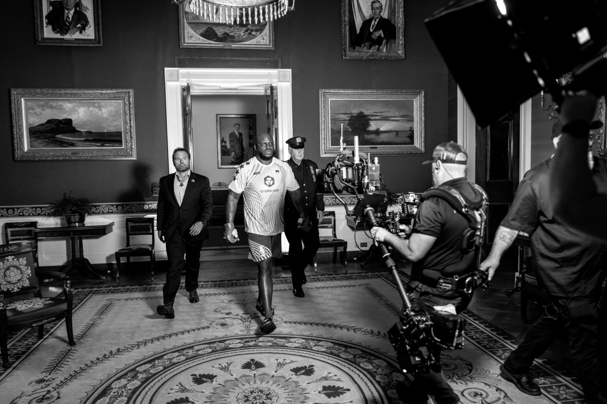 Derrick Lewis in the Red Room before his bout at the UFC Freedom 250, the mixed martial arts event produced by the Ultimate Fighting Championship, Sunday, June 14, 2026, at the White House. (Official White House Photo by Abe McNatt)