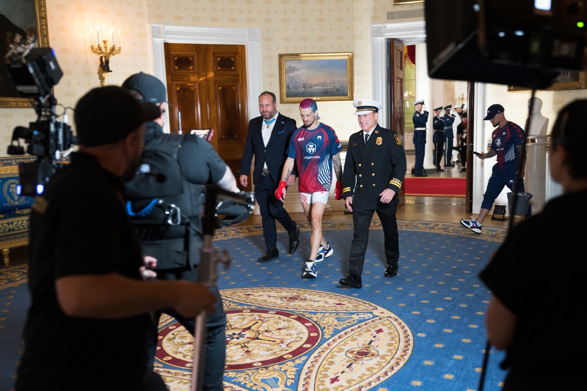 Sean O’Malley in the Blue Room before his bout at the UFC Freedom 250, the mixed martial arts event produced by the Ultimate Fighting Championship, Sunday, June 14, 2026, at the White House. (Official White House Photo by Abe McNatt)