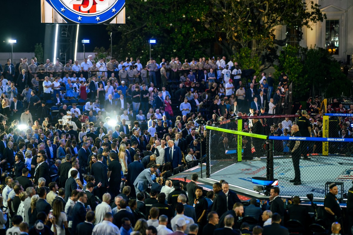 President Donald J. Trump attends UFC Freedom 250, the mixed martial arts event produced by the Ultimate Fighting Championship, Sunday, June 14, 2026, on the South Lawn of the White House. (Official White House Photo by Daniel Torok)