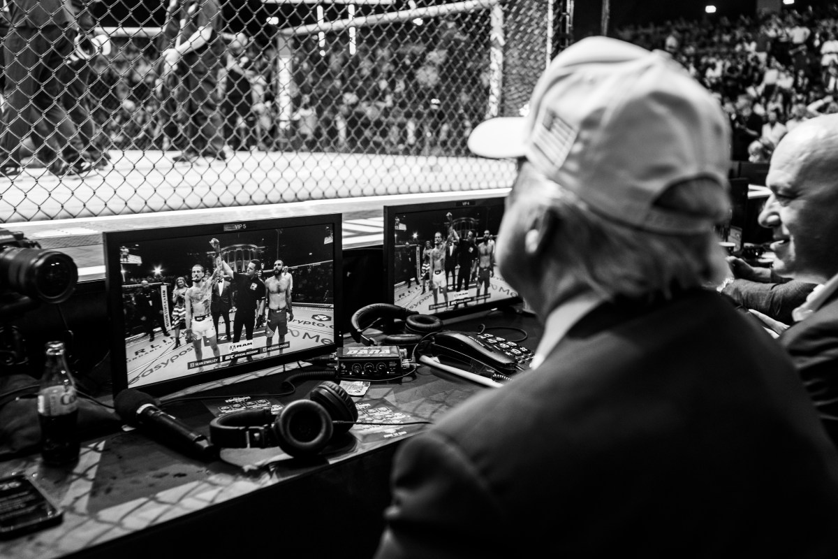 President Donald J. Trump attends UFC Freedom 250, the mixed martial arts event produced by the Ultimate Fighting Championship, Sunday, June 14, 2026, on the South Lawn of the White House. (Official White House Photo by Daniel Torok)