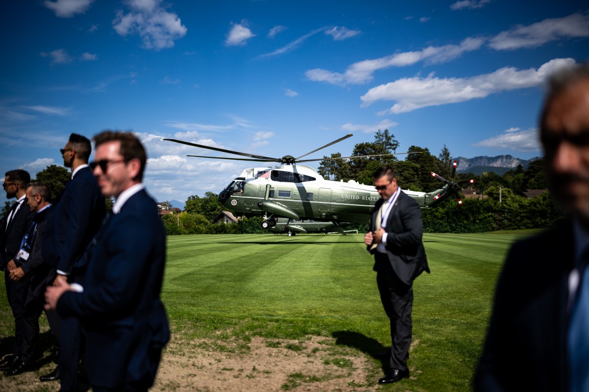 President Donald J. Trump disembarks Air Force One at Geneva Airport, Switzerland on Monday, June 15, 2026, en route the G7 in Evian-les-Bains, France.  (Official White House Photo by Daniel Torok)