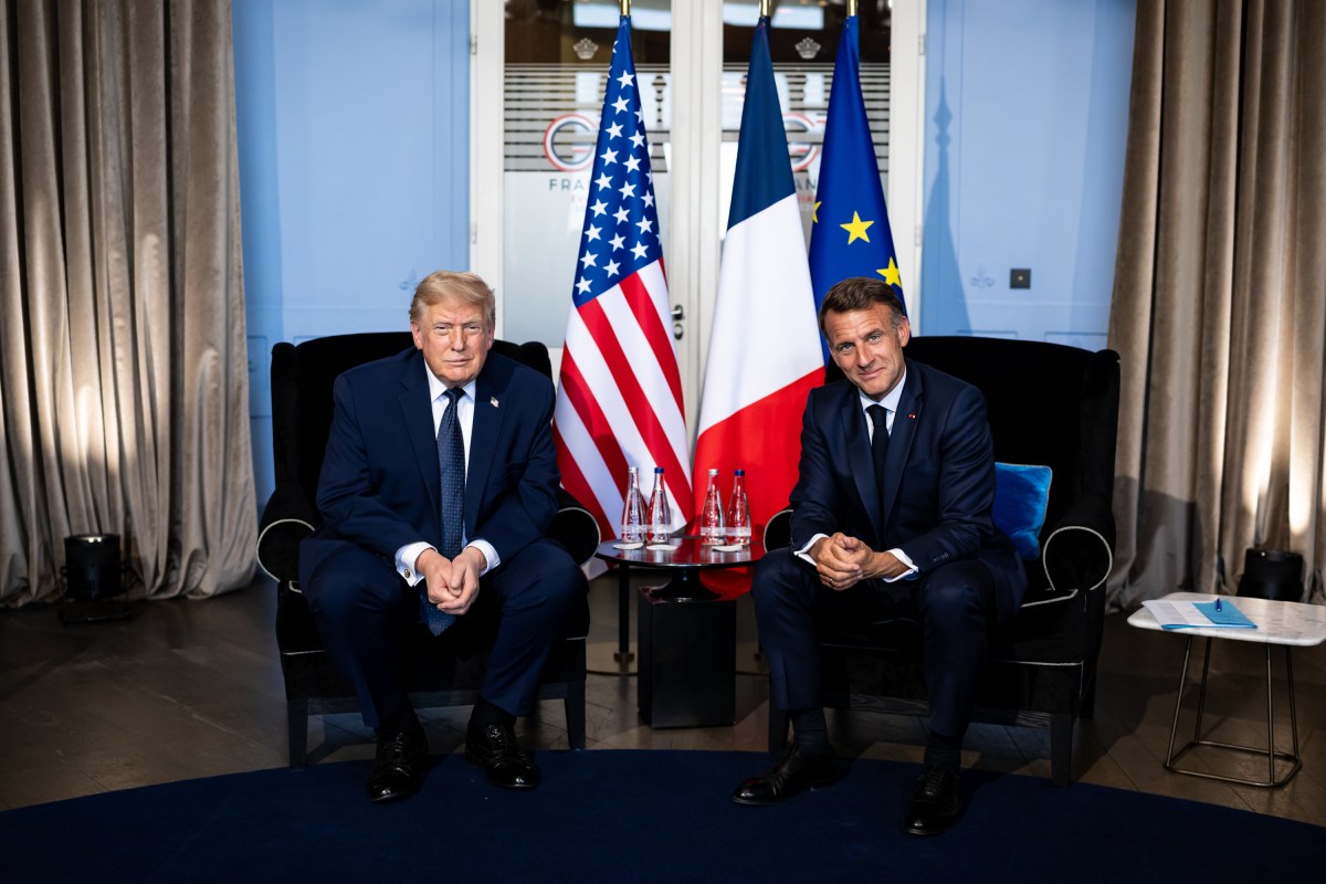 President Donald J. Trump participates in a bilateral meeting with President Emmanuel Macron of France at the Hotel Royal Evian, Monday, June 15, 2026, during the G7 in Evians-les-Bains, France. (Official White House Photo by Daniel Torok)