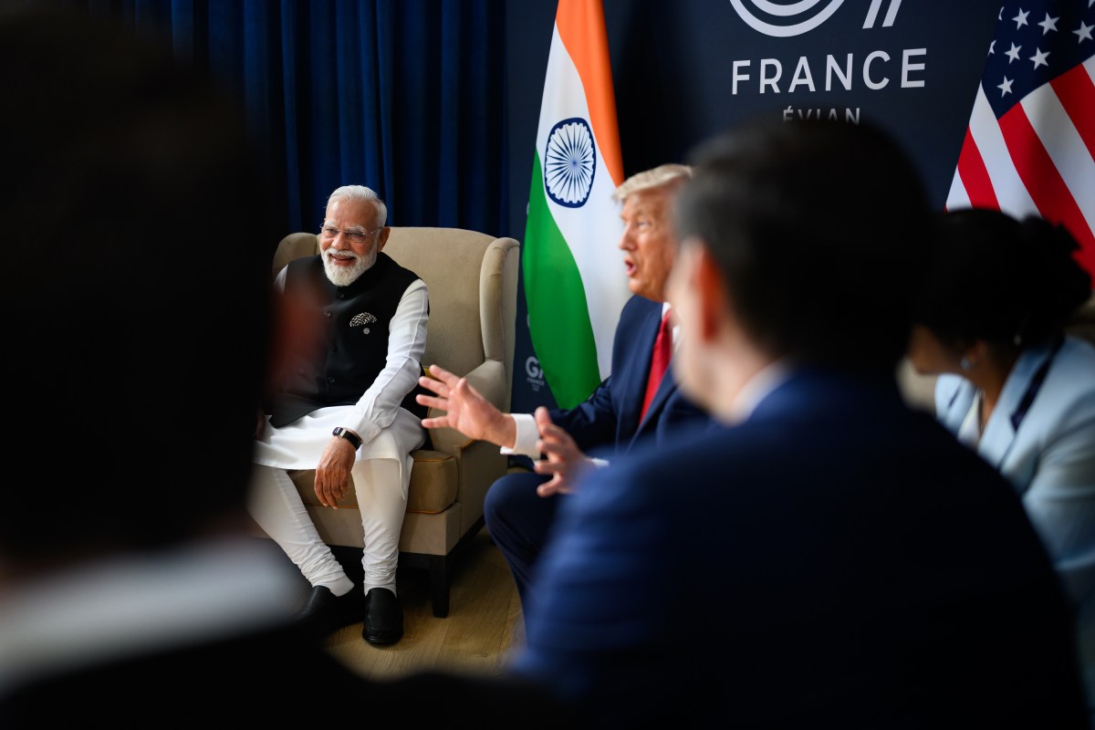 President Donald J. Trump participates in a bilateral meeting with Prime Minister Narendra Modi of India, Wednesday, June 17, 2026, at the Hotel Royal Evian on the margins of the G7 in Evian-les-Bains, France.  (Official White House Photo by Daniel Torok)