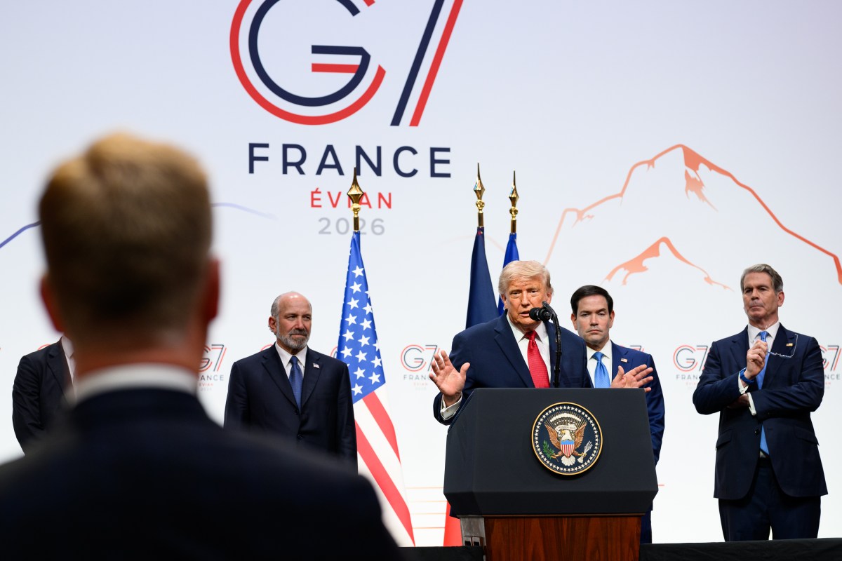 President Donald J. Trump participates in a press conference at the G7, Wednesday, June 17, 2026, at La Grange au Lac in Evian-les-Bains, France. (Official White House Photo by Daniel Torok)