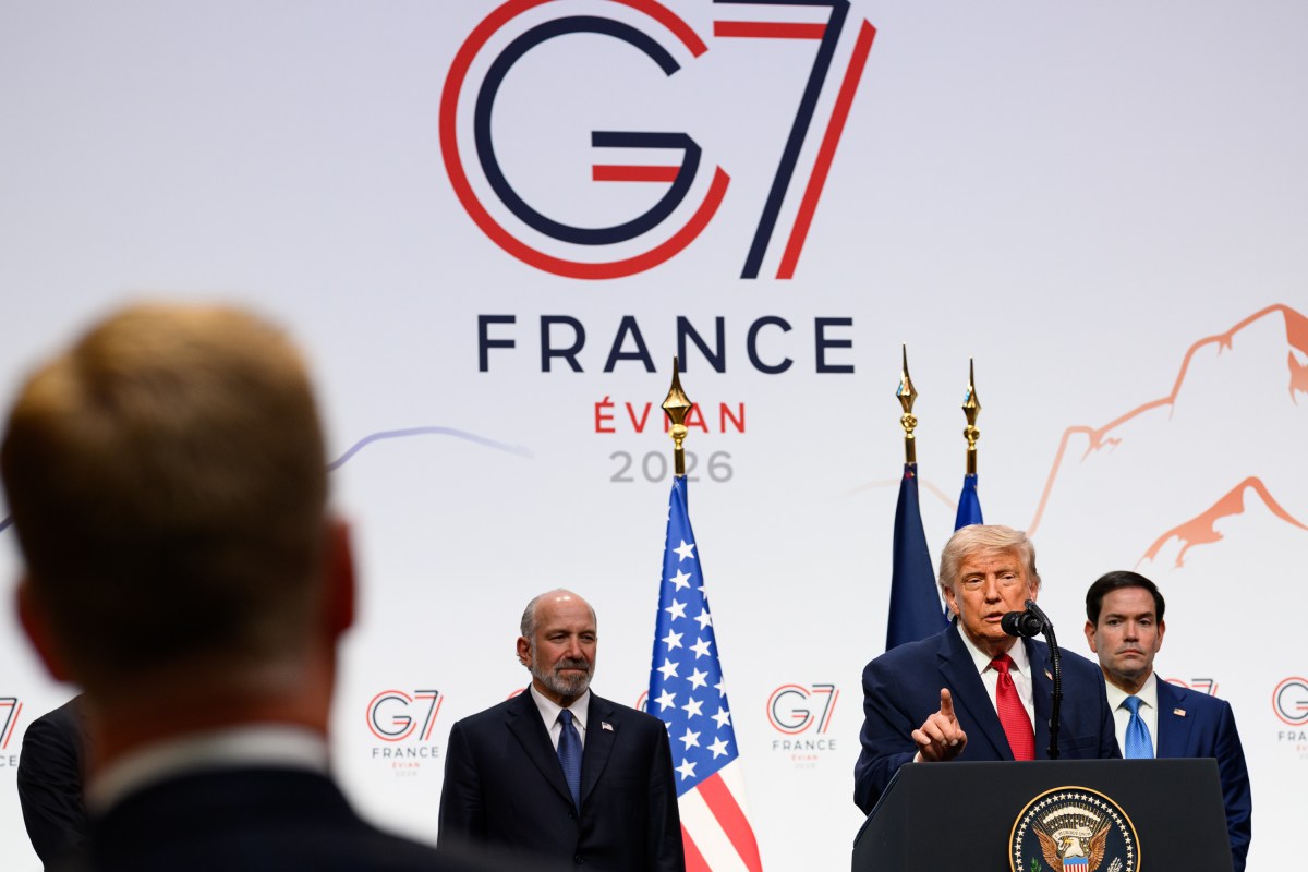 President Donald J. Trump participates in a press conference at the G7, Wednesday, June 17, 2026, at La Grange au Lac in Evian-les-Bains, France. (Official White House Photo by Daniel Torok)