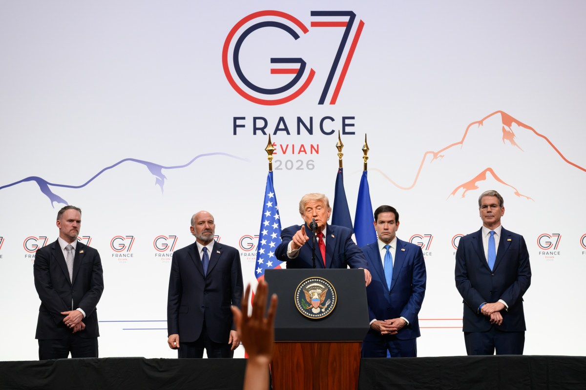 President Donald J. Trump participates in a press conference at the G7, Wednesday, June 17, 2026, at La Grange au Lac in Evian-les-Bains, France. (Official White House Photo by Daniel Torok)