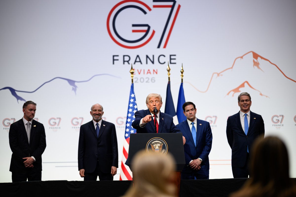 President Donald J. Trump participates in a press conference at the G7, Wednesday, June 17, 2026, at La Grange au Lac in Evian-les-Bains, France. (Official White House Photo by Daniel Torok)