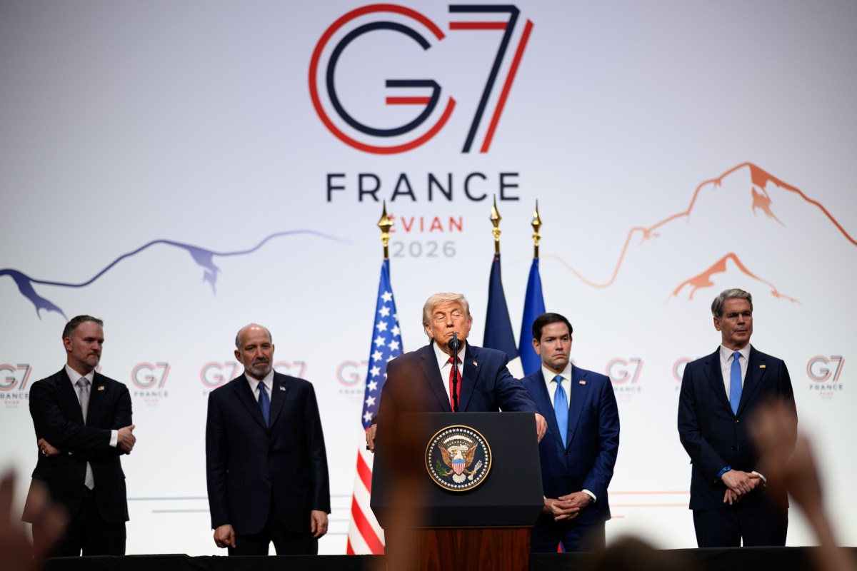 President Donald J. Trump participates in a press conference at the G7, Wednesday, June 17, 2026, at La Grange au Lac in Evian-les-Bains, France. (Official White House Photo by Daniel Torok)