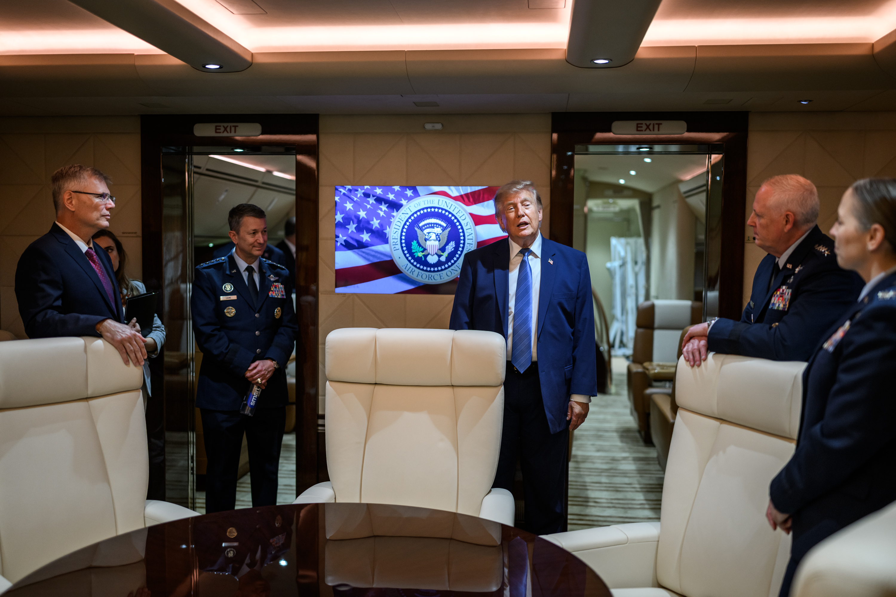 President Donald J. Trump tours the new Air Force One at Joint