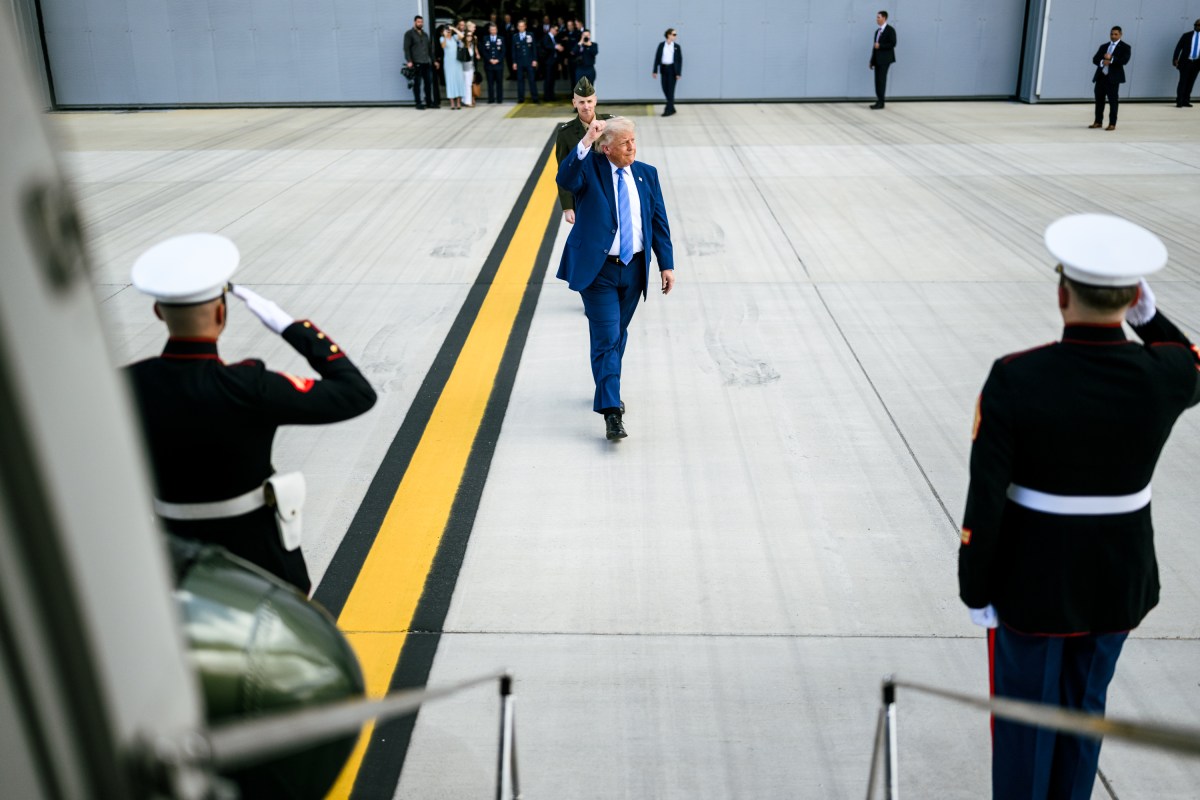 President Donald J. Trump boards Marine One at Joint Base Andrews, Maryland on Friday, June 19, 2026, after unveiling the new Air Force One. (Official White House Photo by Daniel Torok)