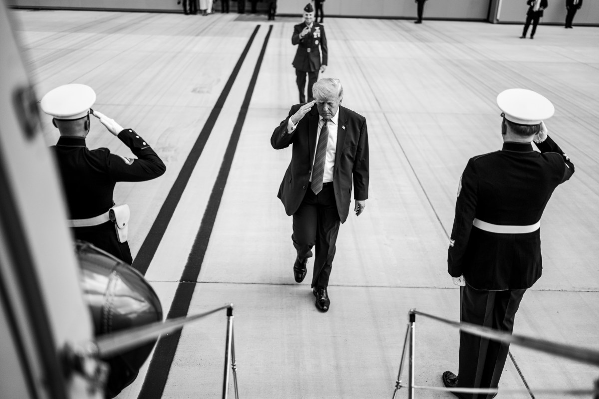 President Donald J. Trump boards Marine One at Joint Base Andrews, Maryland on Friday, June 19, 2026, after unveiling the new Air Force One. (Official White House Photo by Daniel Torok)