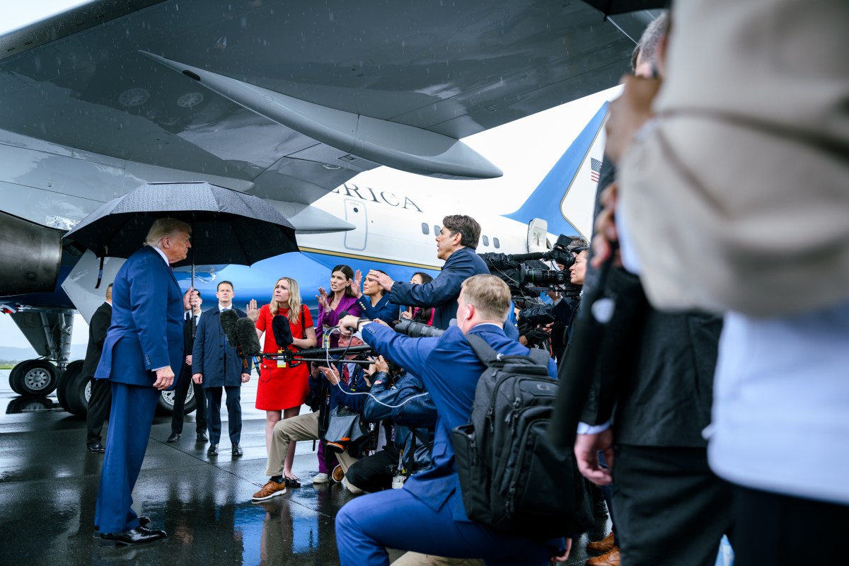 President Donald J. Trump speaks with members of the media at Reading Regional Airport, Tuesday, June 23, 2026, in Reading, Pennsylvania. (Official White House Photo by Molly Riley)