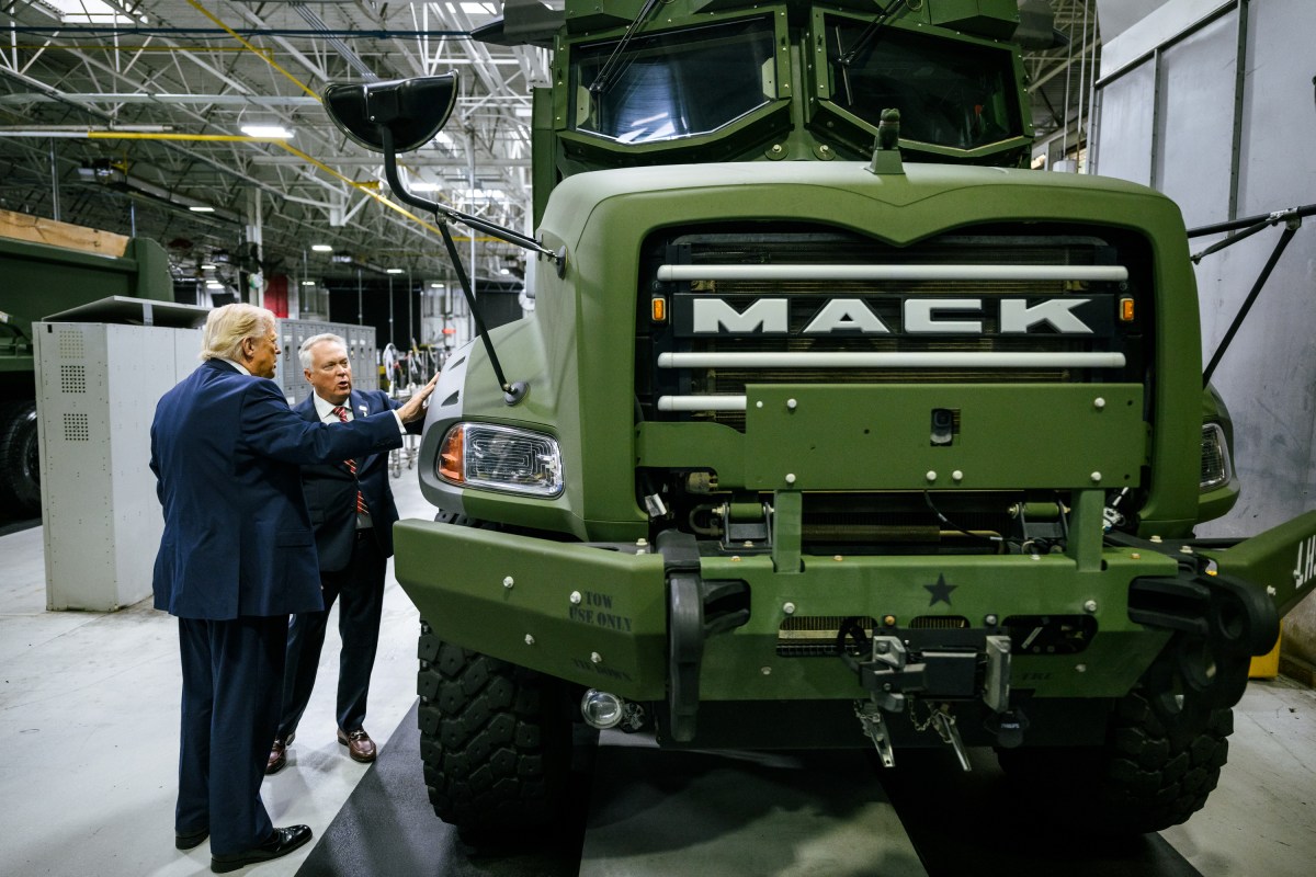 President Donald J. Trump tours the Mack trucks facility with Exec. VP of the Volvo Group and Mack Trucks president Stephen Roy, Tuesday, June 23, 2026, in Macungie, Pennsylvania. (Official White House Photo by Molly Riley)
