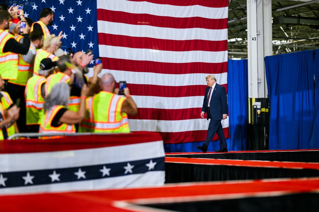 President Donald J. Trump delivers remarks at the Mack Trucks facility in Macungie, Pennsylvania, Tuesday, June 23, 2026. (Official White House Photo by Molly Riley)