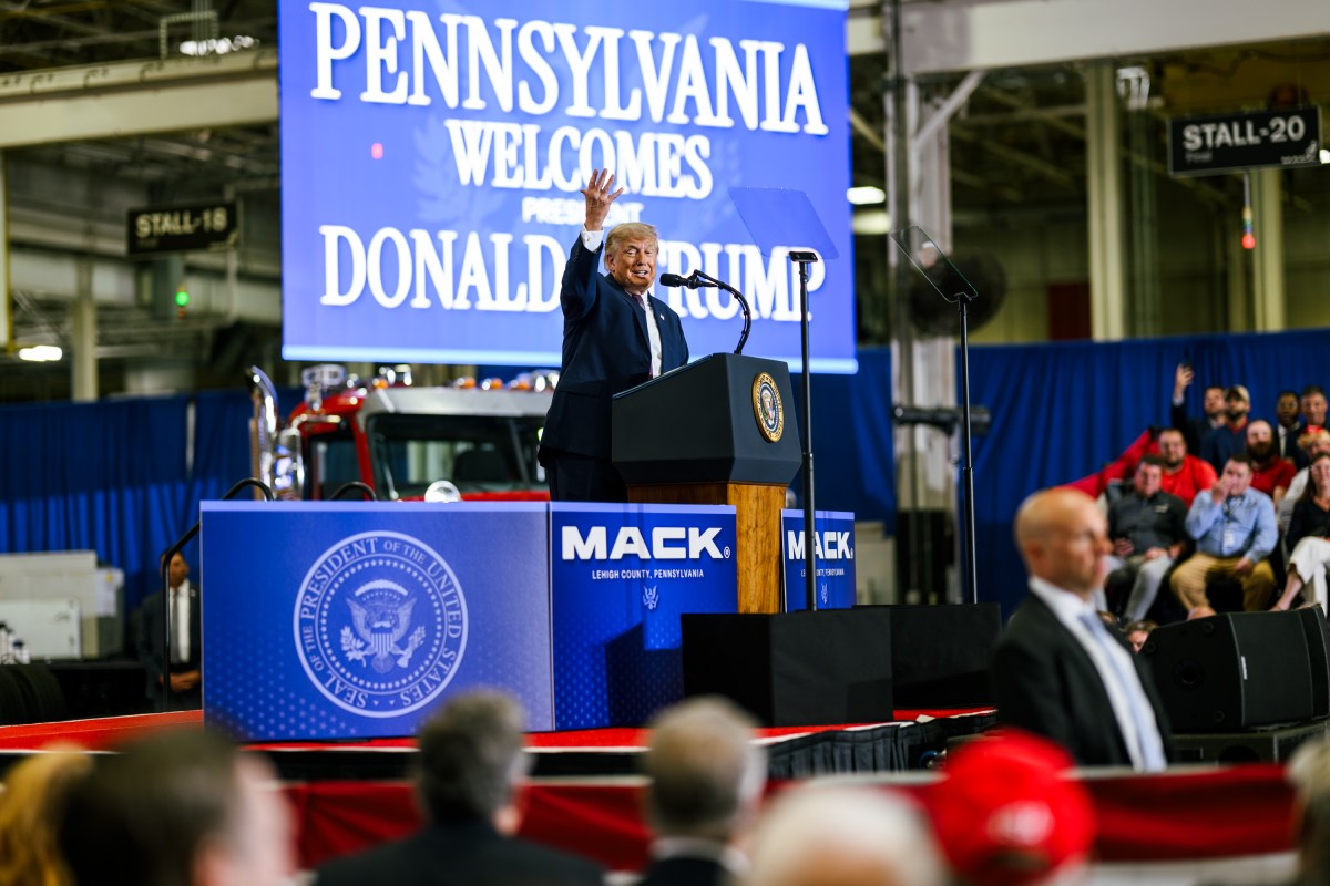 President Donald J. Trump delivers remarks at the Mack Trucks facility in Macungie, Pennsylvania, Tuesday, June 23, 2026. (Official White House Photo by Molly Riley)