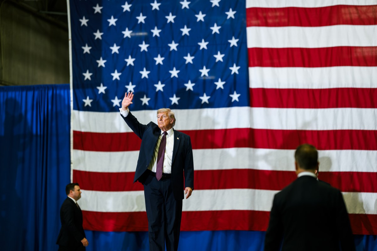 President Donald J. Trump leaves the stage after delivering remarks at the Mack Trucks facility in Macungie, Pennsylvania, Tuesday, June 23, 2026. (Official White House Photo by Molly Riley)