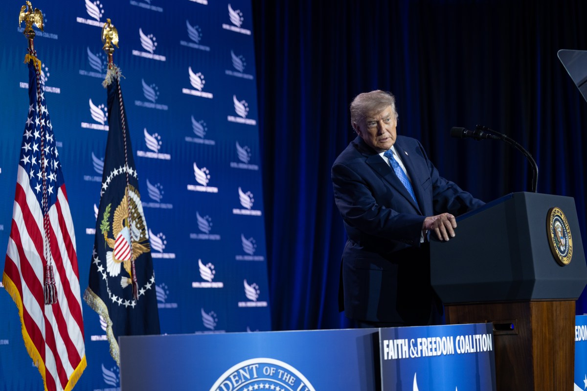 President Donald J. Trump delivers remarks at the Faith and Freedom Coalition’s 2026 Policy Conference, Friday, June 26, 2026, at the Washington Hilton in Washington, D.C. (Official White House Photo by Molly Riley)