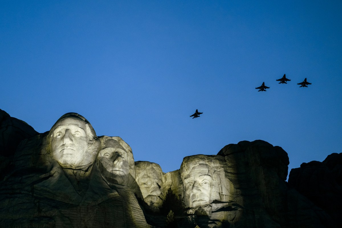 Military aircraft perform flyovers as President Donald J. Trump delivers remarks at the Fourth of July celebration at Mount Rushmore National Memorial, Friday, July 3, 2026, in Keystone, South Dakota. (Official White House Photo by Daniel Torok)