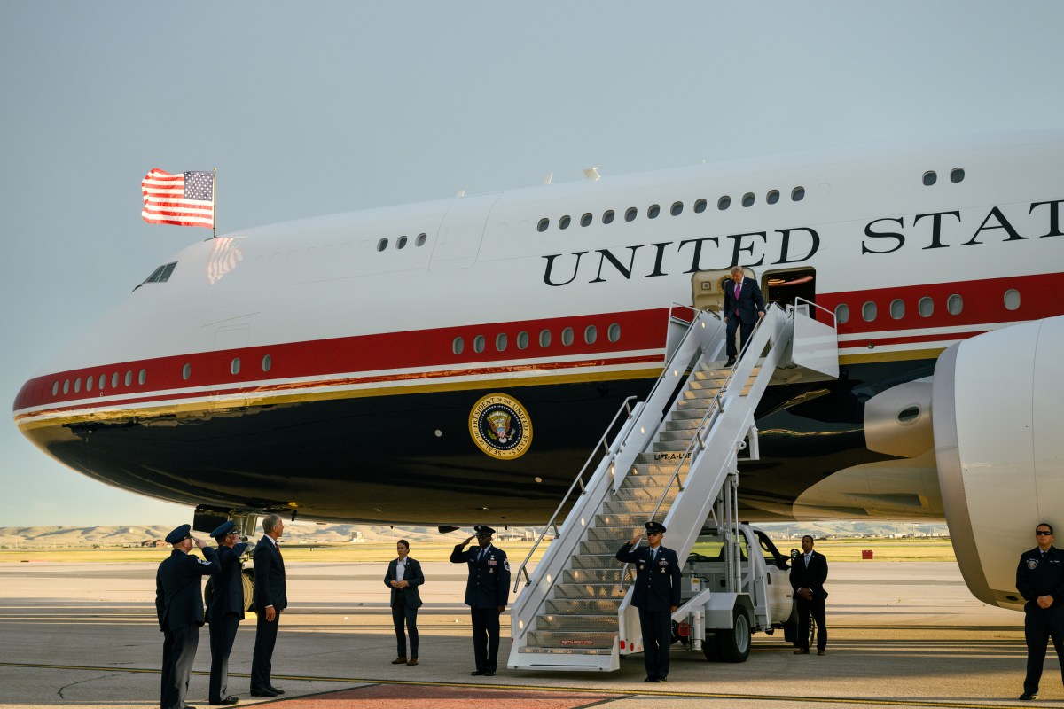 President Donald J. Trump disembarks Air Force one at Ellsworth Air Force Base, South Dakota on Friday, July 3, 2026, and departs for Mount Rushmore National Memorial in Keystone, South Dakota. (Official White House Photo by Molly Riley)