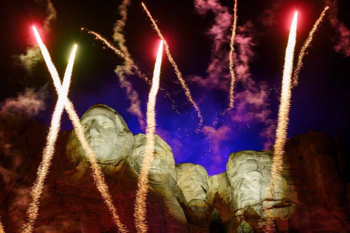 Fireworks explode over Mount Rushmore National Memorial after President Donald J. Trump delivered remarks at the Fourth of July celebration in Keystone, South Dakota, Friday, July 3, 2026. (Official White House Photo by Molly Riley)