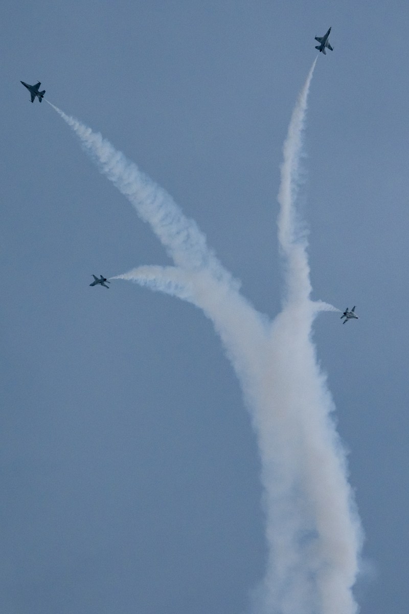 Military flyovers take place over the National Mall in Washington, D.C. during the Salute to America 4th of July celebrations for America’s 250th anniversary, Saturday, July 4, 2026. (Official White House Photo by Daniel Torok)
