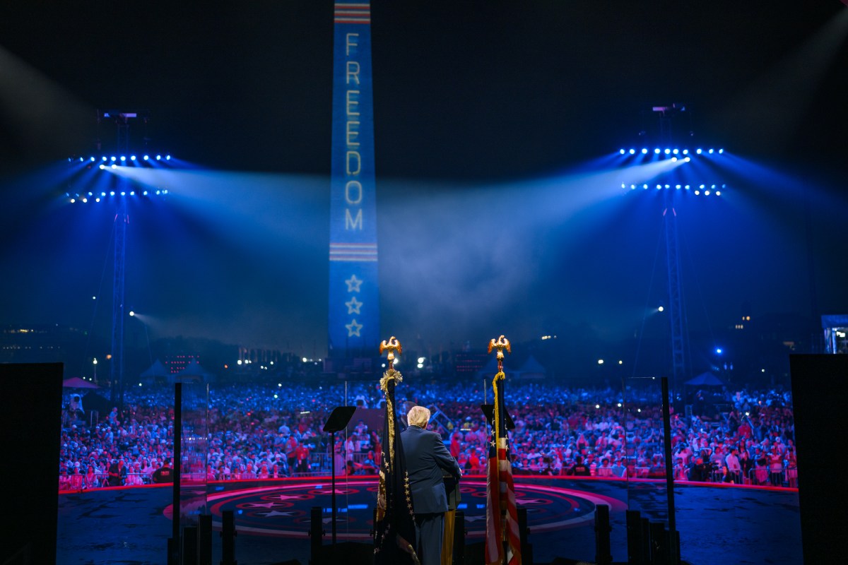 President Donald J. Trump delivers remarks during the “Salute to America 250” Fourth of July celebration honoring America’s 250th anniversary, Saturday, July 4, 2026, on the National Mall in Washington, D.C. (Official White House Photo by Daniel Torok)