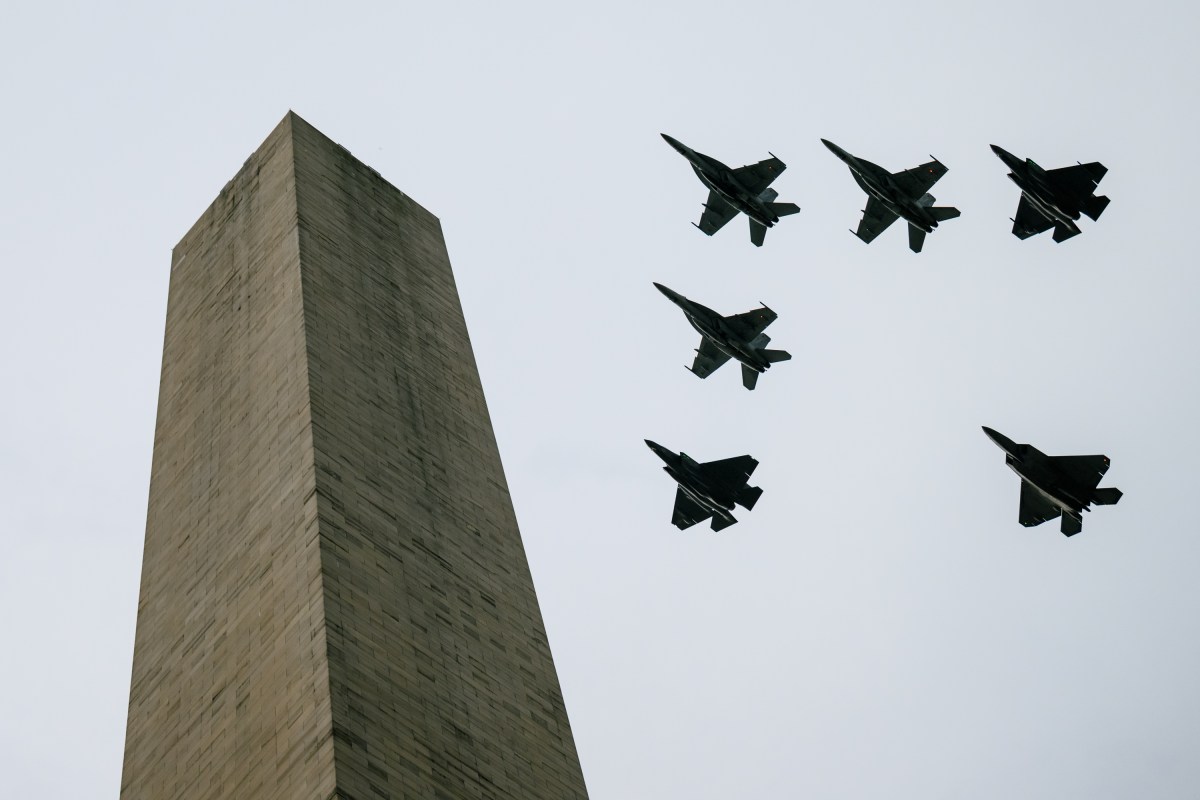 Military flyovers take place over the National Mall in Washington, D.C. during the Salute to America 4th of July celebrations for America’s 250th anniversary, Saturday, July 4, 2026. (Official White House Photo by Molly Riley)