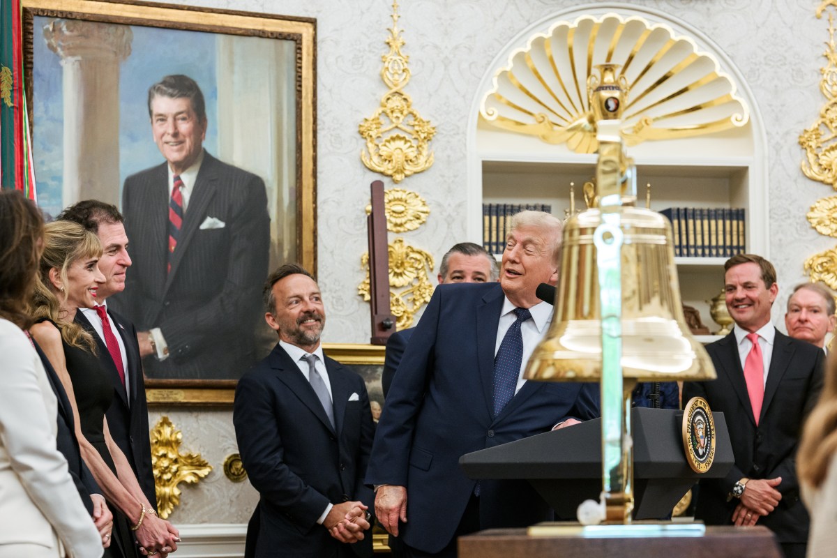 President Donald J. Trump delivers remarks after ringing the opening bell for the New York Stock Exchange and the Nasdaq during an event to launch Trump Accounts, Monday, July 6, 2026, in the Oval Office. (Official White House Photo by Joyce N. Boghosian)
