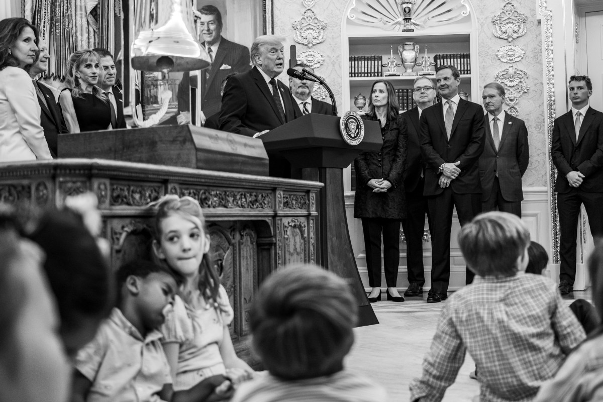 President Donald J. Trump delivers remarks after ringing the opening bell for the New York Stock Exchange and the Nasdaq during an event to launch Trump Accounts, Monday, July 6, 2026, in the Oval Office. (Official White House Photo by Joyce N. Boghosian)