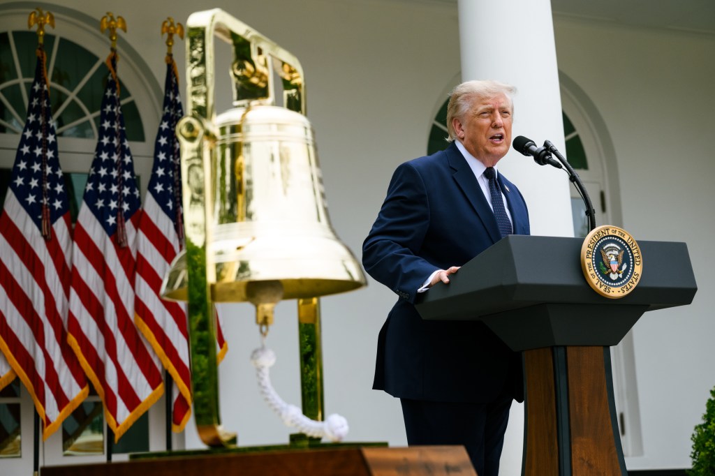 President Donald J. Trump hosts a Rose Garden Club luncheon in the White House Rose Garden, Monday, July 6, 2026. (Official White House Photo by Joyce N. Boghosian)