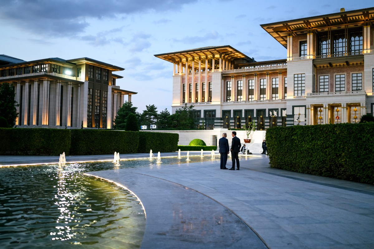 President Donald J. Trump speaks with NATO Secretary General Mark Rutte after participating in a family photo with NATO leaders at the Bestepe Presidential Compound in Ankara, Turkey, Tuesday, July 7, 2026. (Official White House Photo by Daniel Torok)
