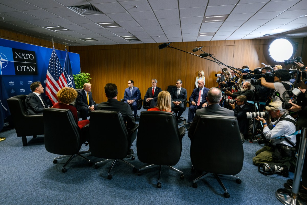President Donald J. Trump meets with NATO Secretary General Mark Rutte at the Bestepe Presidential Compound in Ankara, Turkey on Wednesday, July 8, 2026. (Official White House Photo by Daniel Torok)