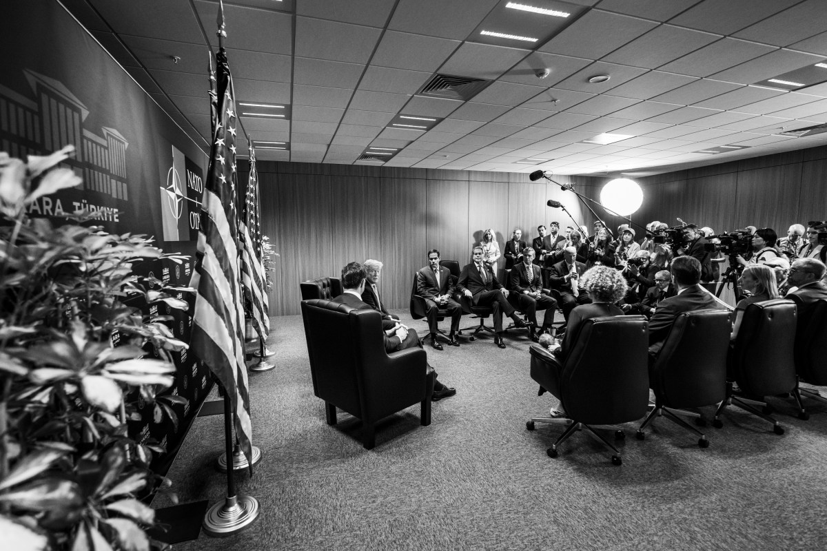 President Donald J. Trump meets with NATO Secretary General Mark Rutte at the Bestepe Presidential Compound in Ankara, Turkey on Wednesday, July 8, 2026. (Official White House Photo by Daniel Torok)