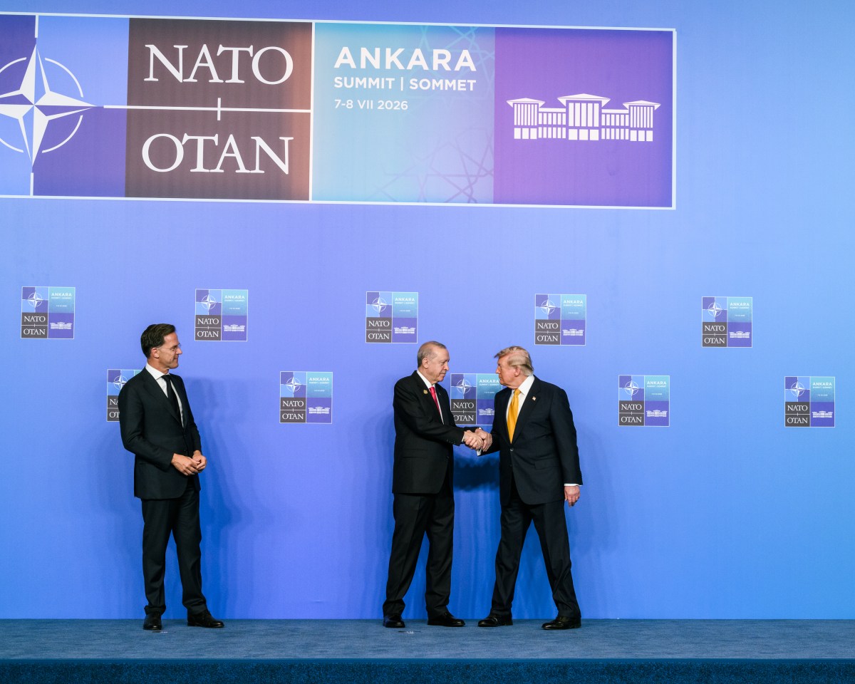 President Donald J. Trump is greeted by NATO Secretary General Mark Rutte and President Recep Tayyip Erdogan of Turkey at the Bestepe Presidential Compound in Ankara, Turkey on Wednesday, July 8, 2026. (Official White House Photo by Daniel Torok)