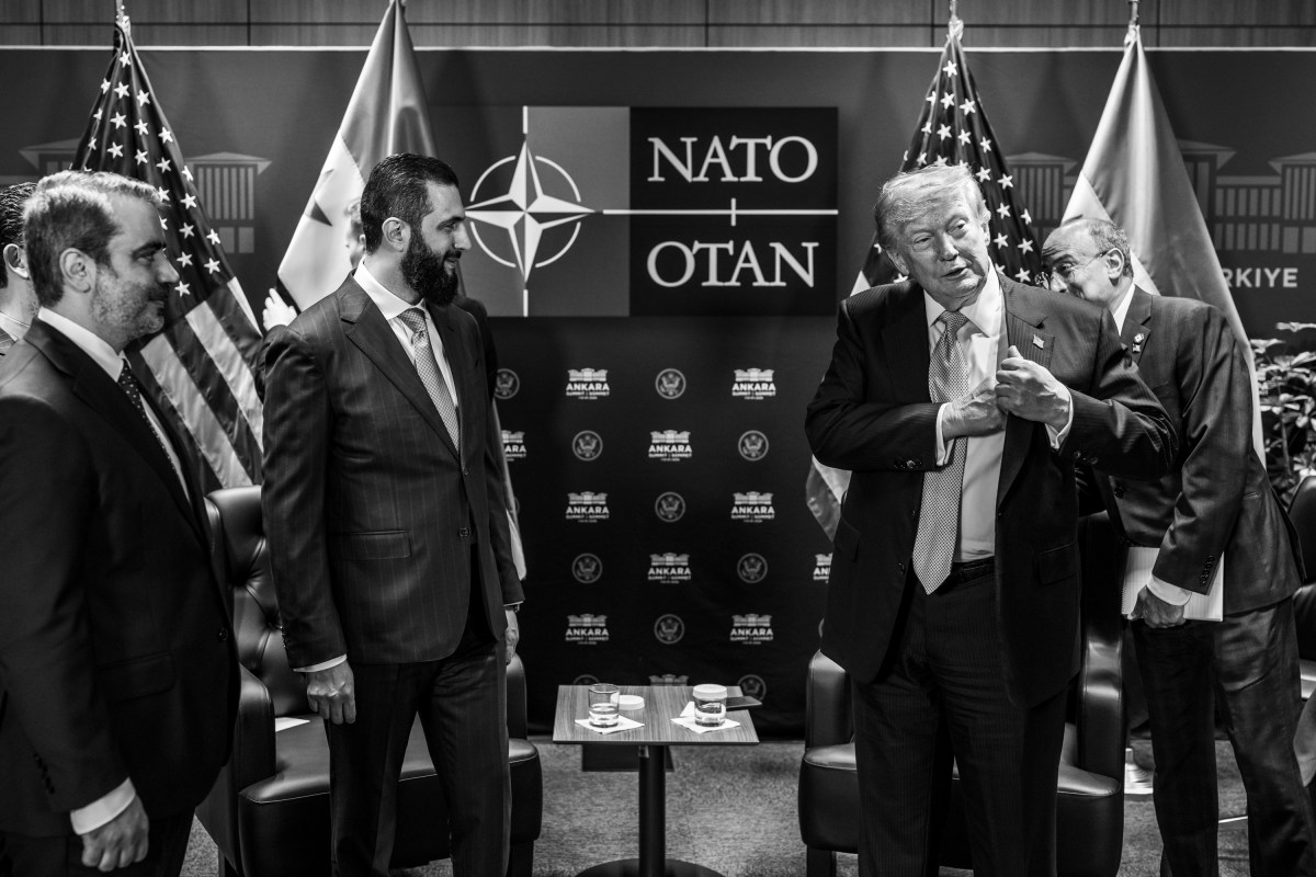 President Donald J. Trump participates in a bilateral meeting with Syrian President Ahmed al-Sharaa at the 2026 NATO Summit, Wednesday, July 8, 2026, at the Bestepe Presidential Compound in Ankara, Turkey. (Official White House Photo by Daniel Torok)