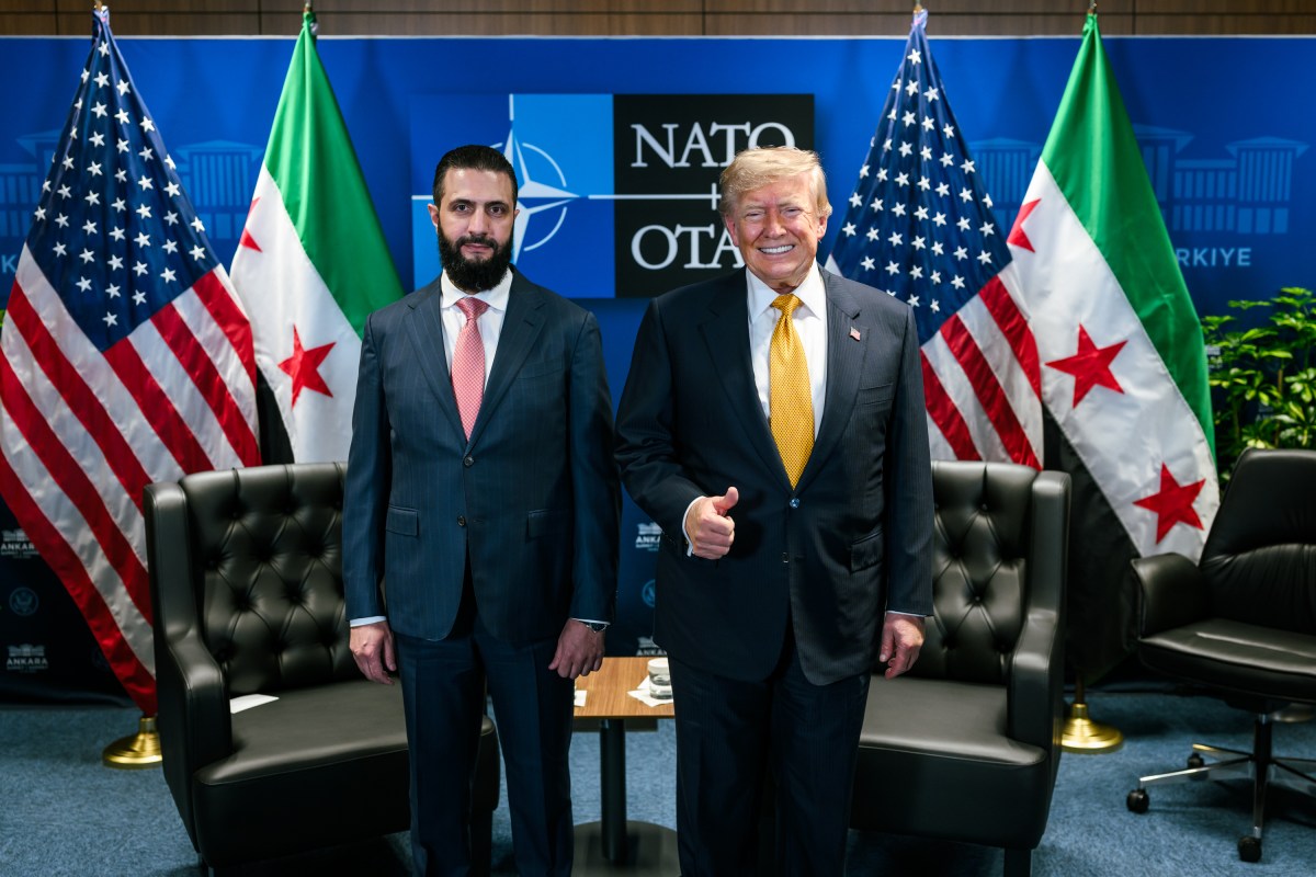 President Donald J. Trump participates in a bilateral meeting with Syrian President Ahmed al-Sharaa at the 2026 NATO Summit, Wednesday, July 8, 2026, at the Bestepe Presidential Compound in Ankara, Turkey. (Official White House Photo by Daniel Torok)