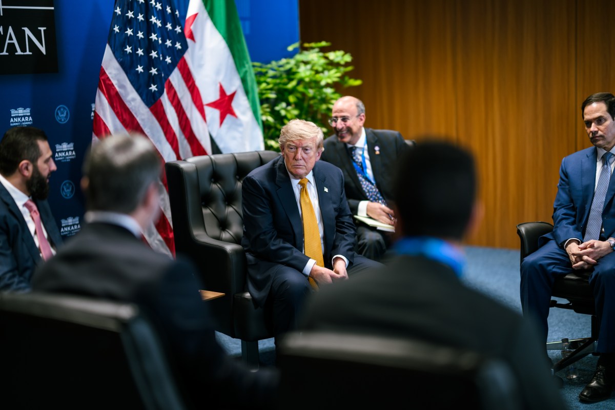 President Donald J. Trump participates in a bilateral meeting with Syrian President Ahmed al-Sharaa at the 2026 NATO Summit, Wednesday, July 8, 2026, at the Bestepe Presidential Compound in Ankara, Turkey. (Official White House Photo by Daniel Torok)