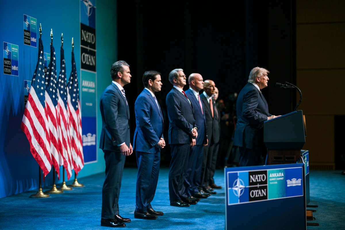 President Donald J. Trump holds a press conference at the 2026 NATO Summit, Wednesday, July 8, 2026, at the Bestepe Presidential Compound in Ankara, Turkey. (Official White House Photo by Daniel Torok)