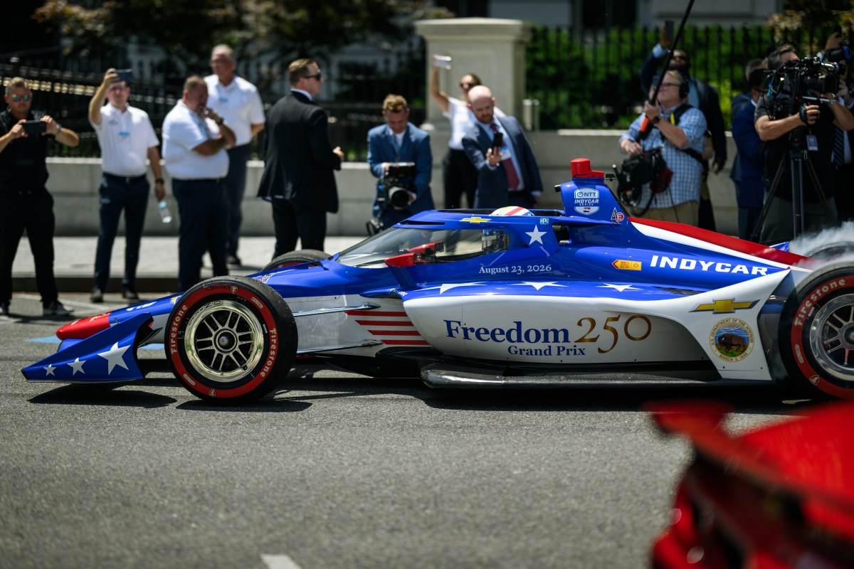 President Donald J. Trump meets with guests, including Penske Corporation Chairman Roger Penske, in the Oval Office before participating in a Freedom 250 Grand Prix Showcase on West Executive Avenue at the White House, Monday, July 13, 2026. (Official White House Photo by Daniel Torok)