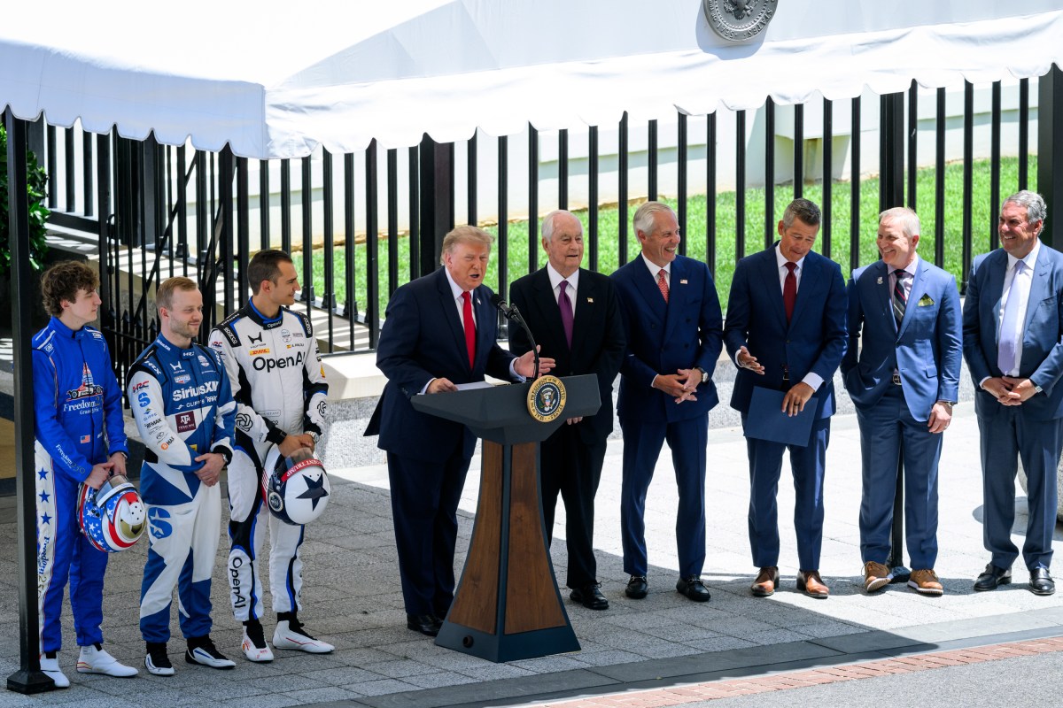 President Donald J. Trump participates in a Freedom 250 Grand Prix Showcase on West Executive Avenue at the White House, Monday, July 13, 2026. (Official White House Photo by Joyce N. Boghosian)
