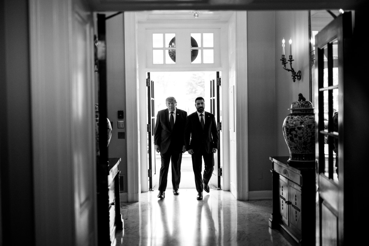 President Donald J. Trump greets Iraqi Prime Minister Ali al-Zaidi at the West Wing Lobby of the White House, Tuesday, July 14, 2026. (Official White House photo by Daniel Torok)
