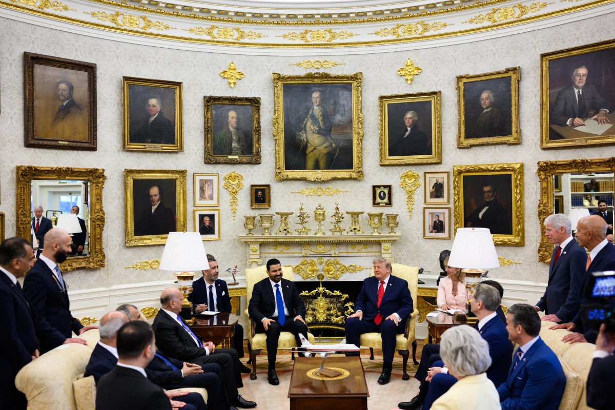 President Donald J. Trump participates in a bilateral meeting with Iraqi Prime Minister Ali al-Zaidi in the Oval Office, Tuesday, July 14, 2026. (Official White House photo by Daniel Torok)